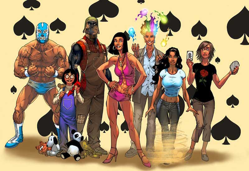 Algunos de los personajes con superpoderes de Wildcards.